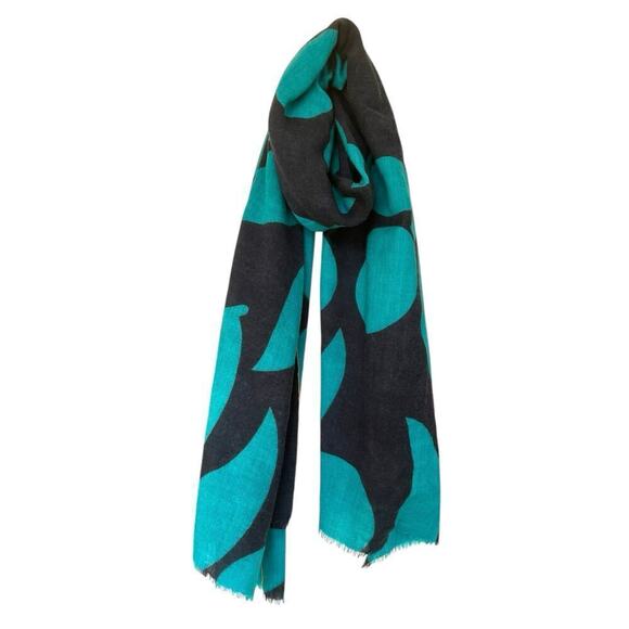 Lovat & Green Extra Large Hand Dyed Soft Three Season Wool Scarf Wrap Blue Leaf - Picture 1 of 5